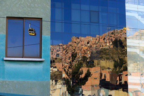 A gondola of the cable car