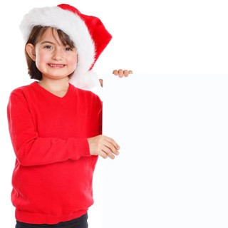 Child Santa Claus Christmas Girl Laughing Sign copy space Copyspace Freiraum