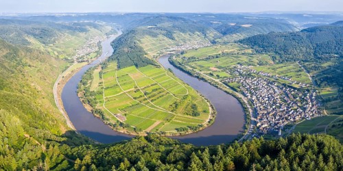 Moselle Loop Calmont Panorama River Moselle Loop Nature Landscape in Bremm
