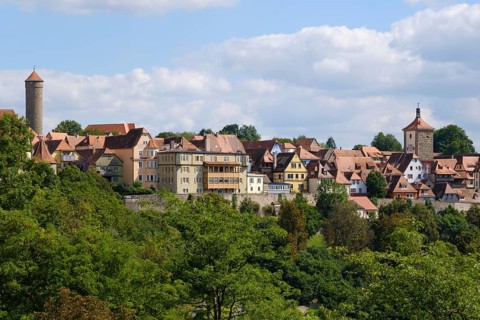 View from the castle garden of the old town with Siebersturm