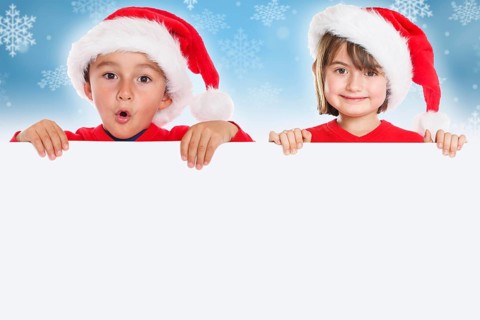 Christmas Children Santa Claus Christmas Card copy space Copyspace Copy Space