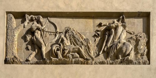 Bas-relief depicting scenes from Greek mythology