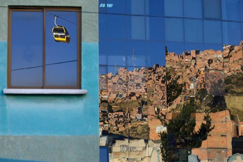 A gondola of the cable car