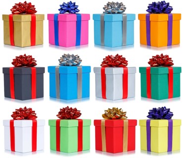 Many gifts birthday christmas birthday gifts christmas gifts collage boxes exempt isolated