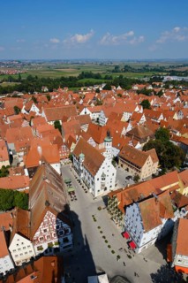 View from the tower Daniel of St. George's Church over the old town with the town hall