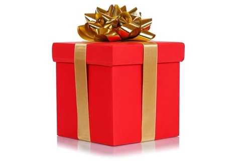Gift birthday Christmas birthday gift box red cut out isolated