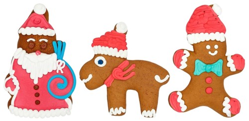 Christmas gingerbread Father Christmas with reindeer elk figures food Christmas market pastry exempted