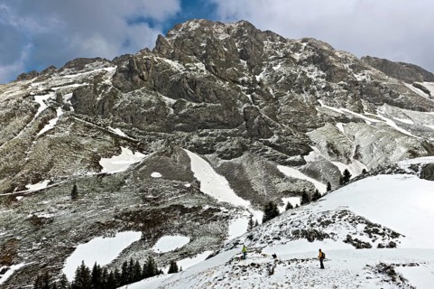 Winter hike in the French Chablais at the foot of the Dent d'Oche peak