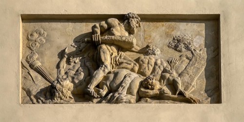 Bas-relief depicting scenes from Greek mythology