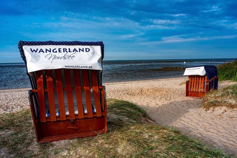 Beach chairs on the beach of Hooksiel