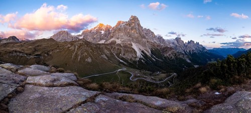 Cimon della Pala at sunset