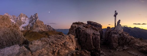 Summit cross and Jesus figure on Monte Castellaz