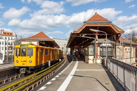 Berlin Metro Train Station Schlesisches Tor of the U1 line in Berlin