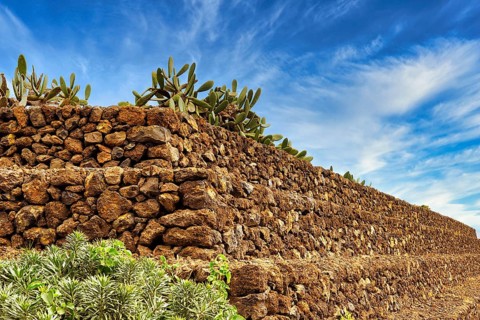 Pyramid of lava stones