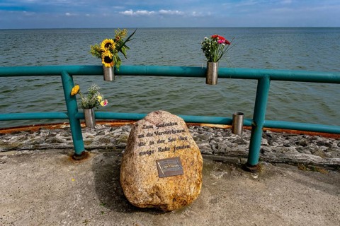 Memorial stone for people buried in the North Sea