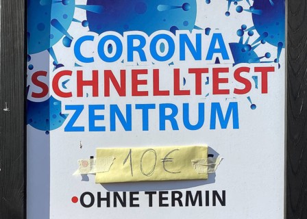 Since 01.10.2021 Coronatests are chargeable