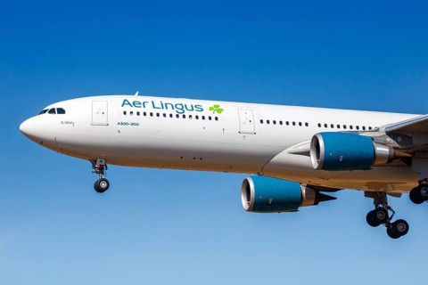 An Aer Lingus Airbus A330-300 with registration EI-EIM at Stuttgart Airport