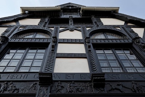 Langenberghaus with carvings by the sculptor Ferdinand Langenberg