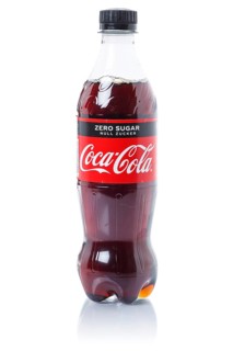 Coca Cola Coca-Cola Coke Zero Sugar Lemonade Soft Drink Beverage in a Plastic Bottle Cut-out isolated against a white background