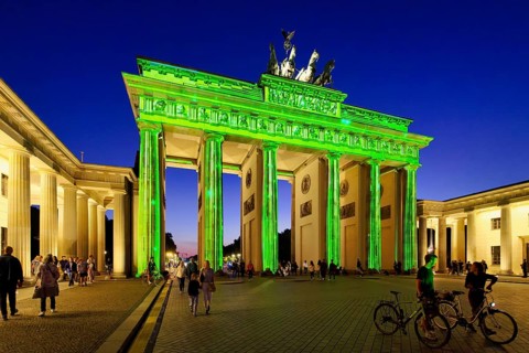 Brandenburg Gate during the Festival of Lights