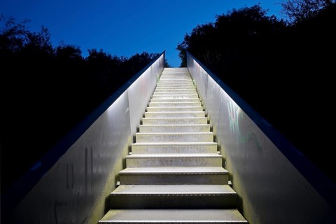 The illuminated stairway to heaven on the North Germany slag heap