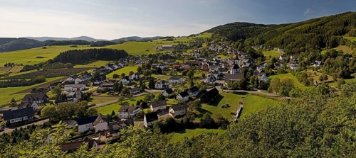 Panorama with view of the district Duedinghausen of the town Medebach