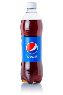 Pepsi Cola Lemonade soft drink beverage in a plastic bottle cut-out isolated against a white background