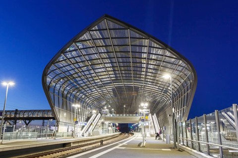 S-Bahn Deutsche Bahn stop Elbbruecken station in Hamburg