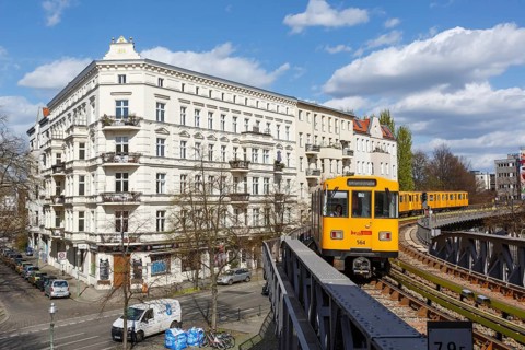 Berlin Metro Train Station Schlesisches Tor of the U1 line in Berlin