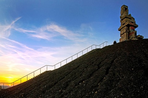 Rheinelbe slagheap in the last evening light