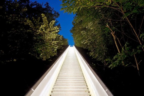 The illuminated stairway to heaven on the North Germany slag heap