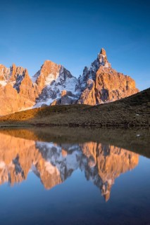 Laghetto Baita Segantini at sunset