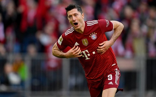 Goal celebration Robert Lewandowski FC Bayern Munich FCB