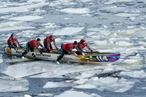 Canoe race on ice
