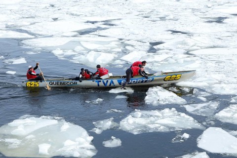 Canoe race on ice