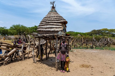 Traditional build hut of the Toposa tribe