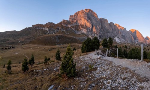 Sunset in front of Sass Rigais