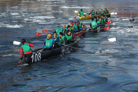 Canoe race on ice