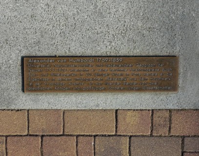 Bronze plaque for Alexander von Humboldt