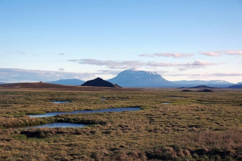 Wide landscape with ponds