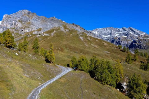 Hiking trail in the Ovronnaz hiking area
