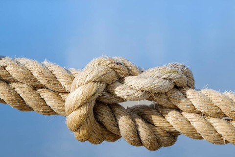 Rope with knots