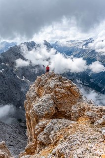 Hiker on a rock