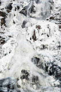 Waterfall with snow and ice