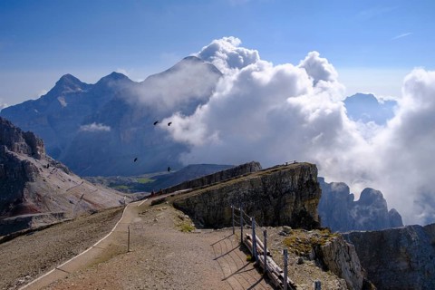 Clouds at the summit of Lagazuoi