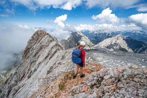 Hiker at the Wettersteingrad