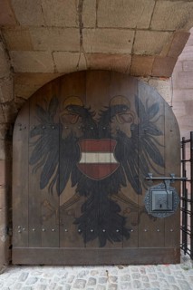 The double-headed eagle on the medieval gate of the Kaiserburg
