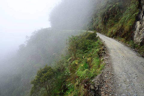 Clouds of fog on the Death Road
