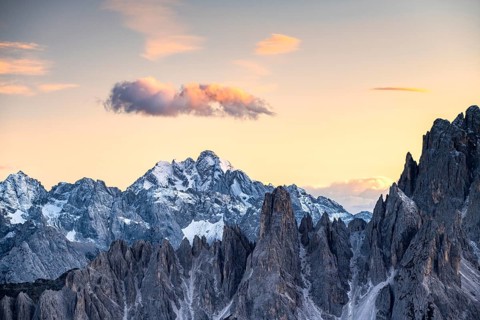 Cadini di Misurina with snowy peaks