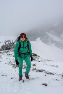 Hiker in the snow